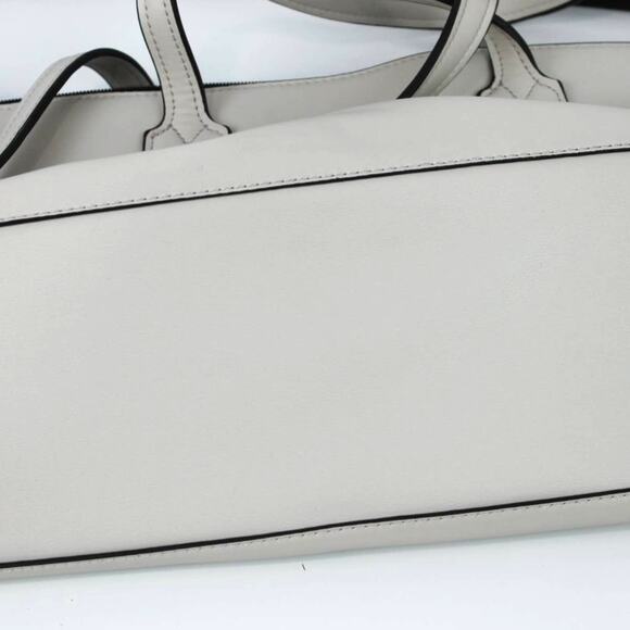 Gussaci Women's Large Tote Shoulder Handbag Minimalist Neutral Cream Black Trim - Picture 8 of 12